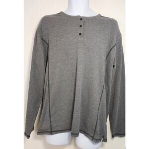 Fried Denim Gray Thermal Henley Shirt Men's 2X Waffle Knit Casual